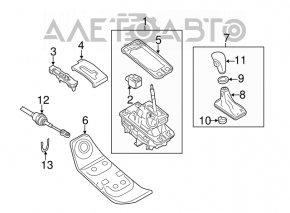 Ручка КПП Audi A4 B8 13-16 рест кожа черная