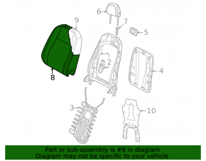 Spătarul scaunului șoferului la Audi A3 22-26 este din piele neagră, cu cusături gri