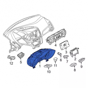 Щиток приборов Ford Focus mk3 13-14 usa 21к надлом