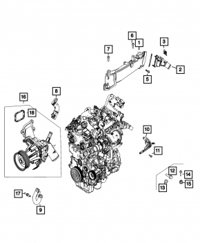 Корпус термостата Jeep Compass 23-26 2.0T