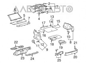 Полка задняя Lexus GS300 GS350 GS430 06-11 черная под шторку