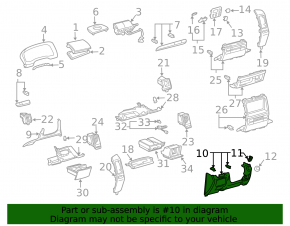 Накладка ноги пассажира Lexus GX470 03-04