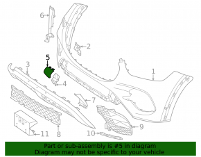 Capac cârlig remorcare bară față Mercedes W167 GLE 24-26, parte inferioară