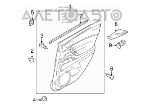 Обшивка двери карточка задняя левая Mazda3 MPS 09-11