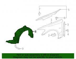 Подкрылок передний левый Lexus GS300 GS350 GS430 GS450h 06-07