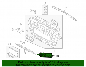 Решетка переднего бампера левая Audi A3 8V 15-16 без ПТФ, S-line