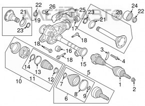 Передний редуктор Porsche Cayenne 958 11-17 3.6
