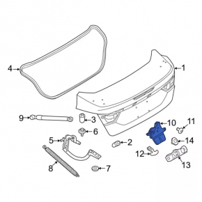 Замок крышки багажника Ford Focus mk3 11-18 4d