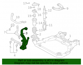 Цапфа со ступицей передняя левая Mazda6 03-08 с кожухом