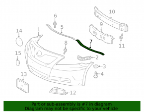 Кронштейн переднего бампера верхний Toyota Camry v40 07-09