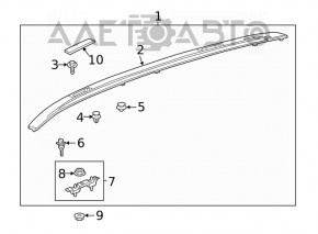 Рейлинг продольный правый Toyota Rav4 19-21 черный