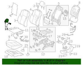 Накладка боковая водительского сидения правая Toyota Avalon 13-18 черная, малая