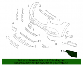 Решетка переднего бампера левая Mercedes W167 GLE 350 450 20-23 AMG pkg