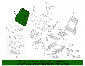 Пассажирское сидение Ford Fiesta 11-19 ткань черн