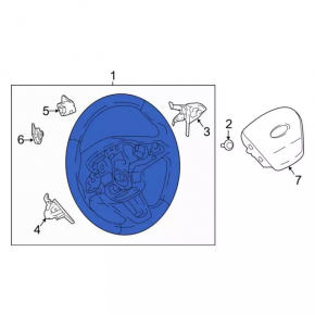 Руль голый Ford Ecosport 18-20 кожа, черная, без кнопок