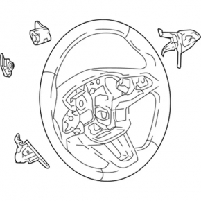 Руль голый Ford Ecosport 18-20 кожа, черная, без кнопок