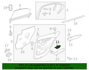 Mâner interior ușă spate stânga Mercedes Clasa C W205 15-21, gri închis