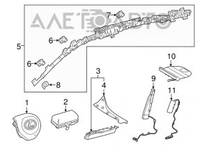 Подушка безопасности airbag боковая шторка правая Lexus RX350 RX450h 16-22