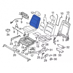 Водительское сидение Ford Flex 13-19 с airbag, электро, кожа беж