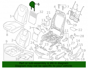 Подголовник передний левый Ford Edge 20-24 кожа синяя