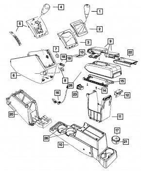 Ручка КПП Jeep Compass 11-16 черн с хром накладкой
