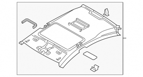 Обшивка потолка VW CC 08-17 сер под люк