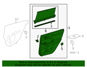 Обшивка двери карточка задняя правая Toyota Highlander 14-16, беж, со шторкой, дефект кожи