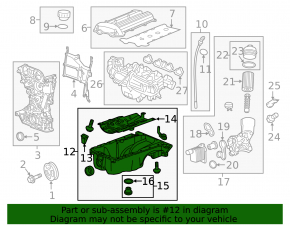 Поддон масляный Buick Encore 13-21 1.4T LUV без подогрева масла