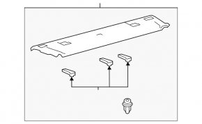 Полка задняя Lexus ES300h ES350 13-15 черная, передняя часть, под шторку