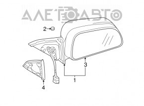 Зеркало боковое правое в сборе Mitsubishi Galant 04-05 usa дорест