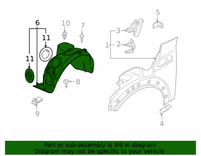 Подкрылок передний правый Mini Cooper R56 R58 07-15 под R15