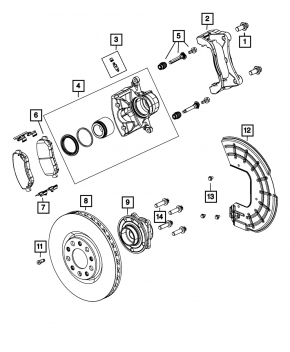 Кожух тормозного диска передний правый Jeep Renegade 15-18