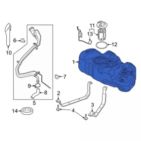 Топливный бак Ford Transit Connect MK2 13-22 2.5