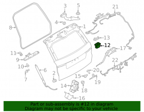 Buton de închidere hayon interior pentru Land Rover Range Rover 18-22
