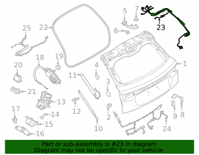 Cablaj hayon dreapta pentru Land Rover Range Rover Velar 18-23