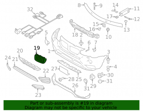 Решетка радиатора grill левая BMW X3 F25 15-17 ноздря, хром