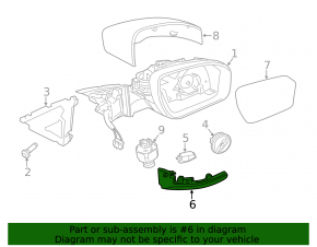 Repetitor semnalizare oglindă dreapta pentru Land Rover Discovery 17-23
