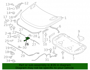 Ручка открытия замка капота подкапотная Land Rover Range Rover Sport 14-22