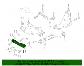 Braț de control transversal spate dreapta inferior Land Rover Range Rover Sport 19-22 suport