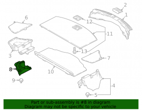 Кронштейн багажника правый Mazda CX-9 16-23
