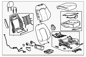 Пассажирское сидение Buick Encore 13-16 без airbag, механическое, комбинированная кожа черно-серая с серой тканью