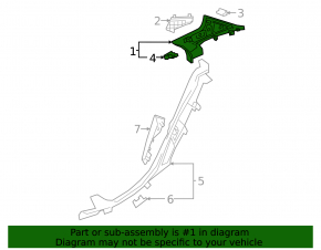 Ornamente montan spate dreapta sus, negru, pentru Mercedes Clasa A V177 19-22