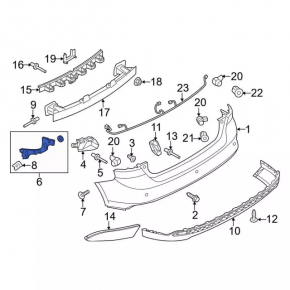 Крепление заднего бампера внешнее правое Ford Focus mk3 15-18 рест 5d
