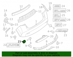 Reflector spate stânga pentru Nissan Juke 15-17 S, SL, SV