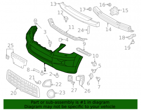 Bara față nefinisată pentru Lexus LX570 2008-2011 cu senzori de parcare