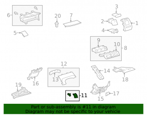 Ornamente panou frontal Toyota Prius V 12-17, centru stânga jos, gri, zgârieturi