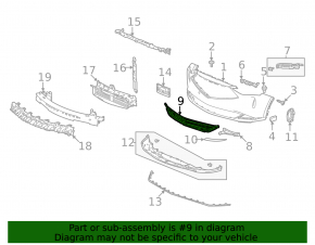 Нижняя решетка переднего бампера Acura MDX 21-26 2022-26