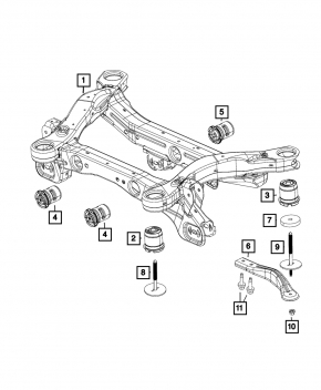 Подрамник задний Jeep Cherokee KL 14-23 AWD
