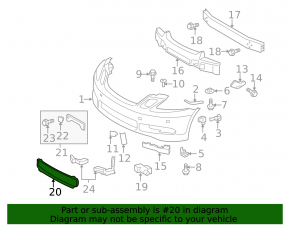 Нижняя решетка переднего бампера Lexus GS300 GS350 GS430 GS450h 06-07