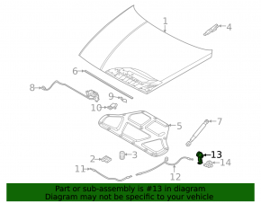Ручка открытия капота салонная Hyundai Santa Fe 24-26